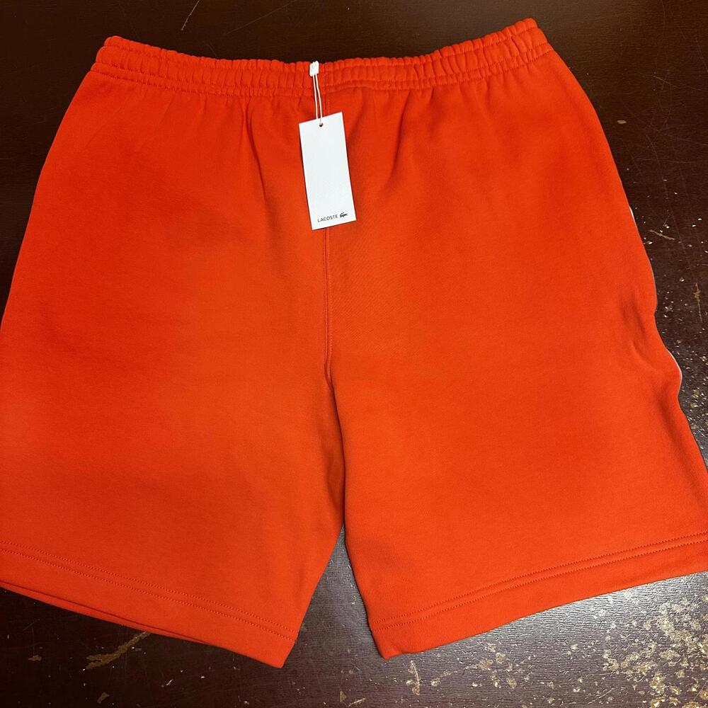 Lacoste Sport Men's XL 10" Bright Red Cotton Sweat Shorts Logo - Picture 3 of 5